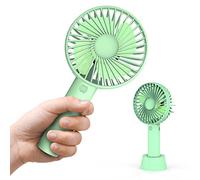 N NEWTOP Mini Ventilatore MF01 e Batteria 2600mAh Ricaricabile Silenzioso Base Tavolo Portatile Fan 3 Velocità Regolabile Cavo per Casa Ufficio Scrivania Viaggio Campeggio Mare Piscina (Verde)