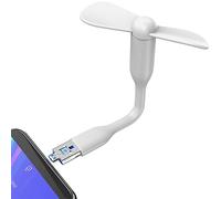 N NEWTOP Mini Ventilatore Micro USB e USB OTG Tascabile Regolabile Flessibile Ventola Raffreddamento Aria Portatile da Viaggio Fan per Cellulare Smartphone Computer Notebook Tablet (Bianco)