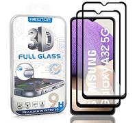 N NEWTOP Pellicola 3D FULL Compatibile con Samsung Galaxy A32 5G, GLASS FILM 0.4mm 9H Vetro Temperato Protezione Completa Full Screen Totale Bordi Schermo Display Anti Urto (Nera, 2)