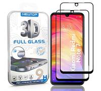 N NEWTOP Pellicola 3D FULL Compatibile con Xiaomi Redmi Note 7/7 PRO, GLASS FILM 0.4mm 9H Vetro Temperato Protezione Completa Full Screen Totale Bordi Schermo Display Anti Urto (Nera, 2)