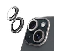 N NEWTOP Pellicola Camera LENS Compatibile con iPhone 15 e 15 Plus, Vetro Temperato Trasparente Protezione Copertura Fotocamera Posteriore Lente Film Lenti Anti Urto Graffio Pezzi (Nero)