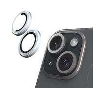 N NEWTOP Pellicola Camera LENS Compatibile con iPhone 15 e 15 Plus, Vetro Temperato Trasparente Protezione Copertura Fotocamera Posteriore Lente Film Lenti Anti Urto Graffio Pezzi (Azzurro)