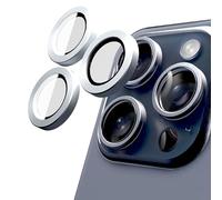 N NEWTOP Pellicola Camera LENS Compatibile con iPhone 15 Pro / 15 Pro Max Vetro Temperato Trasparente Protezione Copertura Fotocamera Posteriore Lente Film Lenti Anti Urto Graffio Pezzi (Argento)