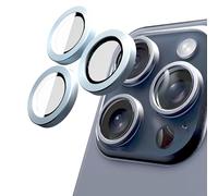 N NEWTOP Pellicola Camera LENS Compatibile con iPhone 15 Pro / 15 Pro Max Vetro Temperato Trasparente Protezione Copertura Fotocamera Posteriore Lente Film Lenti Anti Urto Graffio Pezzi (Blu)