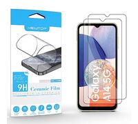 N NEWTOP Pellicola CERAMIC Compatibile con Samsung Galaxy A14 5G, FULL GLUE Glass 0.24mm 9D Vetro Proteggi Schermo Display Temperato Anti Urto Cornice Nera Completa Protezione Pezzi (2)