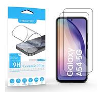 N NEWTOP Pellicola CERAMIC Compatibile con Samsung Galaxy A54 5G, Lucida FULL GLUE Glass 0.24mm 9D Vetro Proteggi Schermo Temperato Anti Urto Cornice Nera Graffio Completa Protezione Pezzi (2)