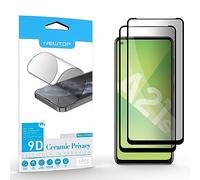N NEWTOP Pellicola Privacy CERAMIC Compatibile con Samsung Galaxy A21S, Lucida FULL GLUE 0.24mm 9D Vetro Proteggi Schermo Temperato Anti Urto Cornice Nera Graffio Completa Protezione Pezzi (2)