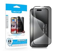 N NEWTOP Pellicola Privacy Compatibile con iPhone 15 Pro Max, Full Glass 2.5D 0.6mm Vetro Temperato Protezione Angolo 30° Completa Screen Totale Bordi Schermo Display Anti Urto Pezzi (1)