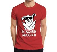 N Scheiß muss ich Hund Mittelfinger - Maglietta da uomo, Colore: rosso, L