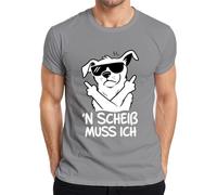 N Scheiß muss ich Hund Mittelfinger - Maglietta da uomo, grigio., M