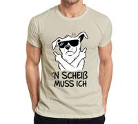 N Scheiß muss ich Hund Mittelfinger - Maglietta da uomo, naturale, S