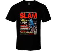 N Slam Magazine Issue 1 Larry Johnson Popular Basketball Magazine Grunge Look T Sh Black 3XL