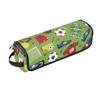 N Sport - Borsa porta attrezzi da calcio su sfondo verde, con tappetino resistente al calore, borsa organizer portatile per arricciacapelli, piastre, spazzole, fermagli e fascette per capelli