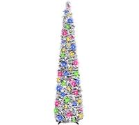 N&T NIETING - Albero di Natale artificiale pieghevole, 1,5 m, con neve bianca, vellutato, per Natale, feste, casa, ufficio, camino, decorazione per interni