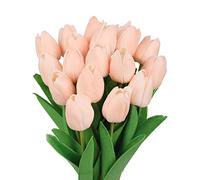 N&T NIETING Fiori artificiali, 12 pezzi, tulipani artificiali, fiori finti, tulipani, fiori falsi, per matrimoni, feste, casa, ufficio, hotel, rosa chiaro