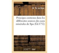 N Th Le Drou Principes Contenus Dans Les Différentes Sources Des Eau (Tascabile)