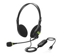 N/Y Cuffia USB con microfono, cuffia per computer e PC, doppia faccia, leggera, con microfono flessibile, universale, per computer, laptop, PC
