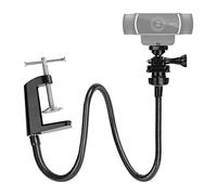 N/Y Supporto per webcam desktop Staffa per fotocamera Enhanced Desk Jaw Clamp Staffa per fotocamera durevole con collo di cigno flessibile per Logitech Webcam Tutti i cellulari