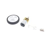 N20 gear electronic starter electronic starter + coupling supporting tire + bracket + screw robot wheel set DC3V 6V 12V 15-1000RPM forward and reverse NWPNLXEA(12V 2000rpm,With black wheel)