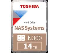 Disco rigido NAS interno Toshiba N300 da 14 TB, HDD SATA da 3,5'', 7200 RPM, funzionamento 24 ore su 24, 7 giorni su 7, supporto di sistemi da 1 a 8 bay, 128 MB di cache, carico di lavoro di 180 TB/an