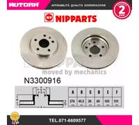 N3300916 Coppia disco freno anteriore (NIPPARTS)