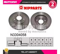 N3304058 Coppia disco freno anteriore (NIPPARTS)
