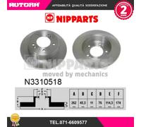 N3310518 Coppia disco freno posteriore (NIPPARTS)