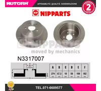 N3317007 Coppia disco freno posteriore (NIPPARTS)