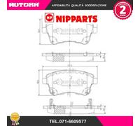 N3600331 Kit pastiglie freno, Freno a disco (NIPPARTS)