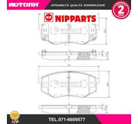 N3600545 Kit pastiglie freno, Freno a disco (NIPPARTS)