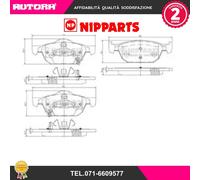 N3604067 Kit pastiglie freno, Freno a disco (NIPPARTS)