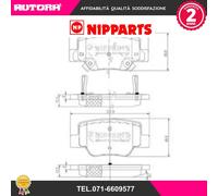 N3612040 Kit pastiglie freno, Freno a disco (NIPPARTS)
