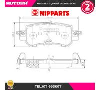 N3613026 Kit pastiglie freno, Freno a disco (NIPPARTS)