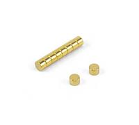 N42 Magnet Neodimio Placcato In Oro Per Terapia Magnetica E Sollievo Dal Dolore - 3mm Dia x 2mm Di Spessore - Confezione Di 10