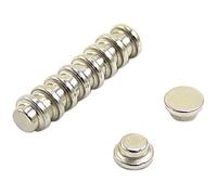 N42 Magnete A Cappello A Cilindro Neodimio - 10mm Dia x 5mm Di Spessore - 1,3kg Di Tiro - Confezione Di 10