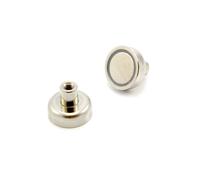 N42 Neodimio Pentola Magnete - 20mm Diametro X 15mm Alto X M4 Filo - 18.3kg