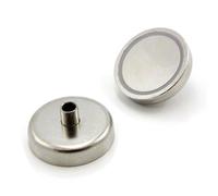 N42 Neodimio Pentola Magnete - 48mm Diametro X 24mm Alto X M8 Filo - 95kg