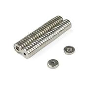 N42 Neodymium Pot Magnet Per Arti, Mestieri, Creazione Di Modelli, Fai -Da -Te, Hobby, Ufficio E Casa - 14mm Dia x 3,6mm Di Spessore x 3,5mm C/Foro - Trazione Da 5,2kg - Pacco Di 100