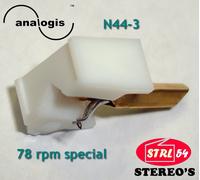 N44-3 stilo 78 giri Analogis per Shure DUAL M44 E M55E 78 Giri Shellac Ago