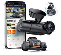 VANTRUE N4S Tripla Dashcam Auto 2.7K+2.5K+2.5K Anteriore Interno Posteriore, 5GHz WiFi GPS Camera Infrarosso, 3 Canuax HDR 360 Gradi, Controllo Vocale Francese, 10s Pre-Registrazione, Max 1 TB