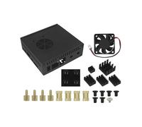 N506 Enclosure Metal Case for Orange Pi 5/5B Support M2 NVMe SSD 2280 with 5pcs Aluminum Heatsinks and Cooling Fan Box