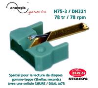 N75-3 DN321 stilo Speciale 78 giri Analogis Shure DUAL M75 78 Giri Ago Stilo