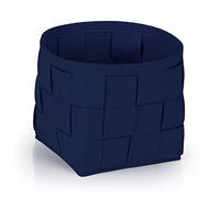 N8WERK Cesta in feltro 24x24x24 cm | Ideale per legna da camino e riviste | Resistente e versatile | Cesta pieghevole adatta per scaffali [Blu scuro]