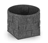 N8WERK Cesta in feltro 24x24x24 cm | Ideale per legna da camino e riviste | Resistente e versatile | Cesta pieghevole adatta per scaffali [Grigio scuro]