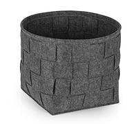 N8WERK Cesta in feltro 32x32x32 cm | Ideale per legna da camino e riviste | Resistente e versatile | Cesta pieghevole adatta per scaffali [Grigio scuro]