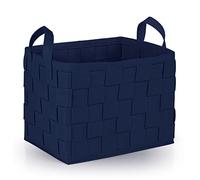 N8WERK Cesta in feltro con manico 40x30x30 cm | Ideale per legna da camino e riviste | Resistente e versatile | Cesta pieghevole per deposito [Blu scuro]