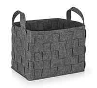 N8WERK Cesta in feltro con manico 40x30x30 cm | Ideale per legna da camino e riviste | Resistente e versatile | Cesta pieghevole per deposito [Grigio scuro]