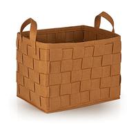 N8WERK Cesta in feltro con manico 40x30x30 cm | Ideale per legna da camino e riviste | Resistente e versatile | Cesta pieghevole per deposito [Ruggine]