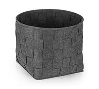 N8WERK Cesto portaoggetti in feltro, 40 x 40 x 40 cm, ideale per riporre legna da ardere e riviste, resistente e versatile, adatto per scaffali [grigio scuro]
