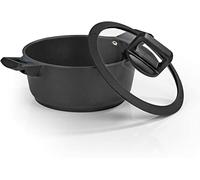 N8WERK Pentola in Alluminio pressofuso Midnight Edition | 24 cm | indicazione della Temperatura di variazione del Colore | Adatta a Tutti i Tipi di Cucina, Anche a induzione | Tenuta a 3 Strati